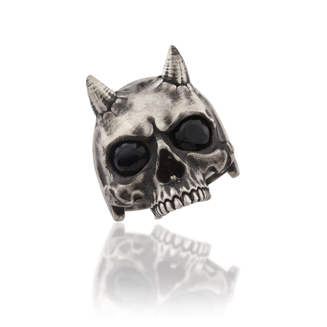 14K Solid Gold Skull Men Ring EY20