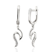 14K Solid Gold Hoop Wave Earrings E25