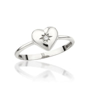 14K Solid Gold Heart Ring Y313