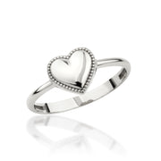 14K Solid Gold Heart Ring Y318