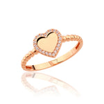 Load image into Gallery viewer, 14K Solid Gold Bubble Heart Ring,Heart Ring Y331
