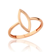 14K Solid Gold Marquise Shaped Ring Y358