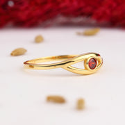 14K Solid Gold Evil Eye Ring Y308