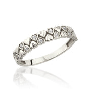 14K Solid Gold Band Heart Ring Y320