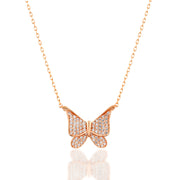 4K Solid Gold Butterfly Necklace K137