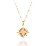 14K Solid Gold North Star Necklace K145