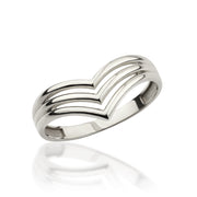 14K Solid Gold V Ring Y321