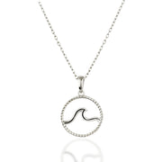 14K Solid Gold Wave Necklace K142