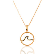 14K Solid Gold Wave Necklace K142