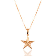 14K Solid Gold Star Necklace K144