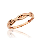 14K Solid Gold Braid Ring Y322