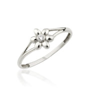 14K Solid Gold Flower Ring Y367
