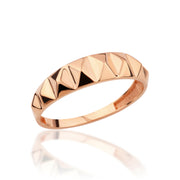 14K Solid Gold Big Pyramid Ring Y333