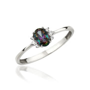 14K Solid Gold Mystic Topaz Ring Y384