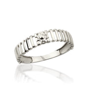 14K Solid Gold Band Sun Ring Y356