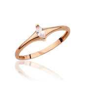 4K Solid Gold Marquis Ring Y370
