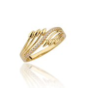 14K Solid Gold Arrow Ring Y284