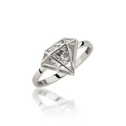 14K Solid Gold Cage Ring Y288