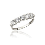 Load image into Gallery viewer, 14K Solid Gold Five Stone Ring Y376
