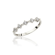 14K Solid Gold Five Stone Ring Y380