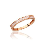 14K Solid Gold Baguette Ring Y338