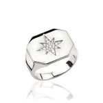 Load image into Gallery viewer, 14K Solid Gold North Star Men Ring EY24
