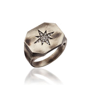 14K Solid Gold North Star Men Ring EY24