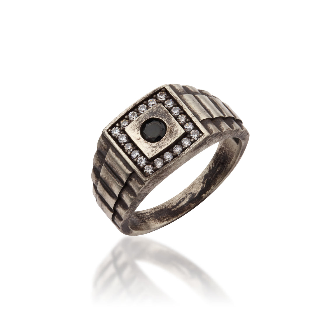 14K Solid Gold Signet Men Ring EY31