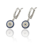 Load image into Gallery viewer, 14K Solid Gold Evil Eye Earrings E24
