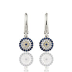 Load image into Gallery viewer, 14K Solid Gold Evil Eye Earrings E24
