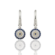 14K Solid Gold Evil Eye Earrings E24