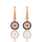 14K Solid Gold Evil Eye Earrings E24