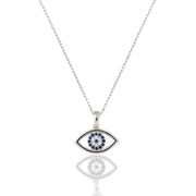 14K Solid Gold Evil Eye Necklace K128