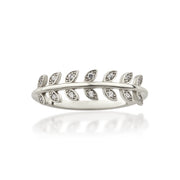 14K Solid Gold Olive Leaf Ring Y335