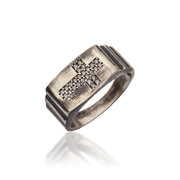 14K Solid Gold Men Cross Ring EY27