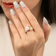 14K Solid Gold Magnolia Ring Y244