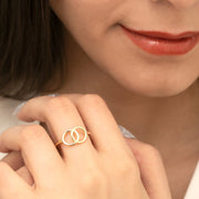 14K Solid Gold Circles Ring Y250