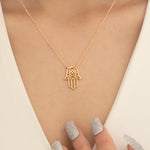 Load image into Gallery viewer, 14K Solid Gold Hamsa Necklace K121
