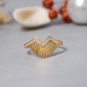 14K Solid Gold Sunshine Ring Y238