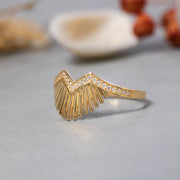 14K Solid Gold Sunshine Ring Y238