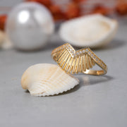 14K Solid Gold Sunshine Ring Y238