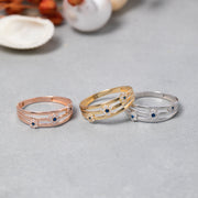 14K Solid Gold Evil Eye Ring Y243