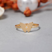 14K Solid Gold Butterfly Ring Y247
