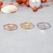 14K Solid Gold Butterfly Ring Y247