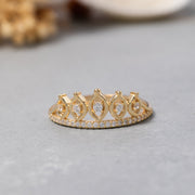 14K Solid Gold Crown Ring Y245