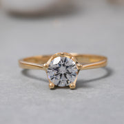 14K Solid Gold Crown Ring Y252