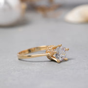 14K Solid Gold Crown Ring Y252