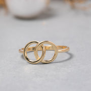 14K Solid Gold Circles Ring Y250