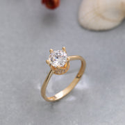 14K Solid Gold Crown Ring Y252