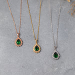 Load image into Gallery viewer, 14K Solid Gold Green Necklace K120
